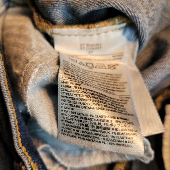 GAP 1969 Jeans 27 S Authentic Flare Low Dazed Medium Dark Wash Stretch - Picture 4 of 10